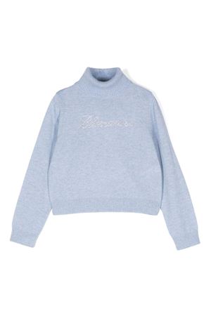 maglione in lana azzurro MISS BLUMARINE KIDS | IF4135MS020X0605